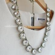Clear Jewel Crystal Bling Statement Necklace